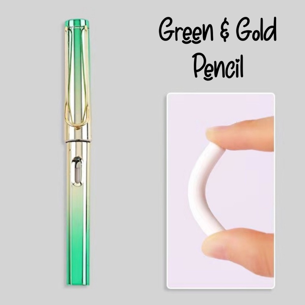 🍒🍒 Infinity Green & Gold Pencil
